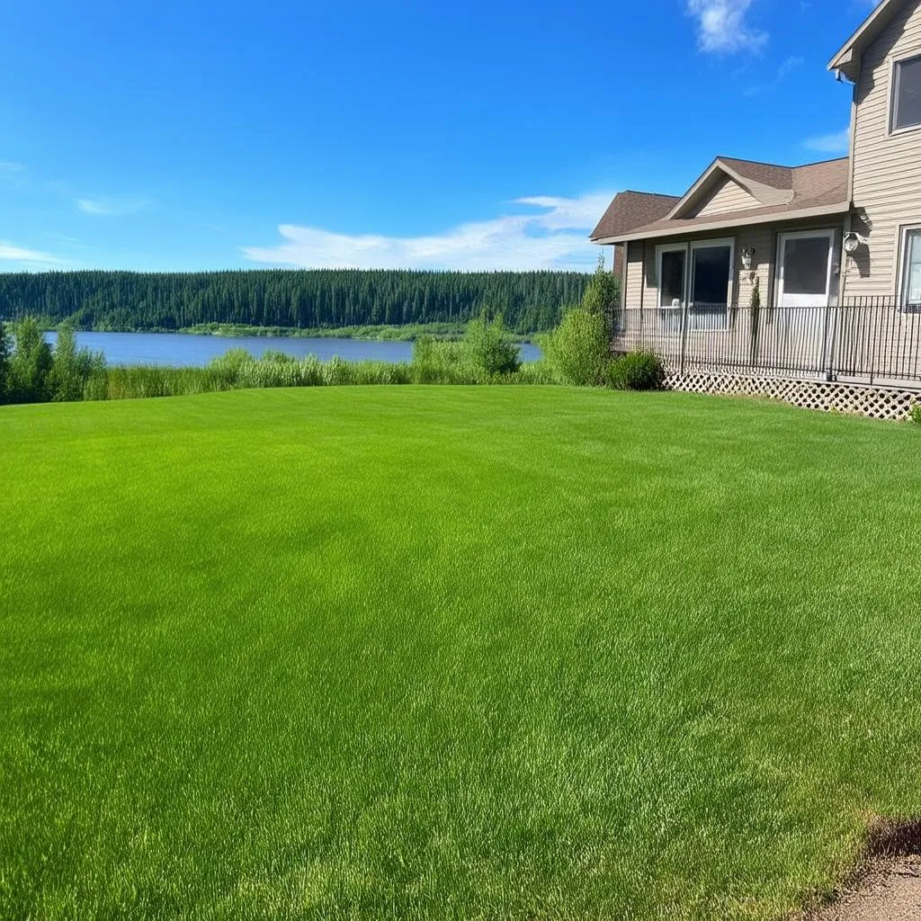 A lush green lawn in Fairbanks