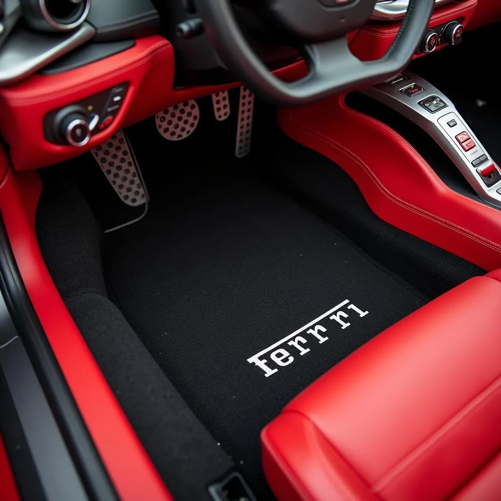 Ferrari F8 Tributo with custom-fit car mats