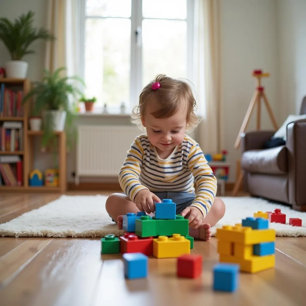 Child Playing with Toys in Foster Home