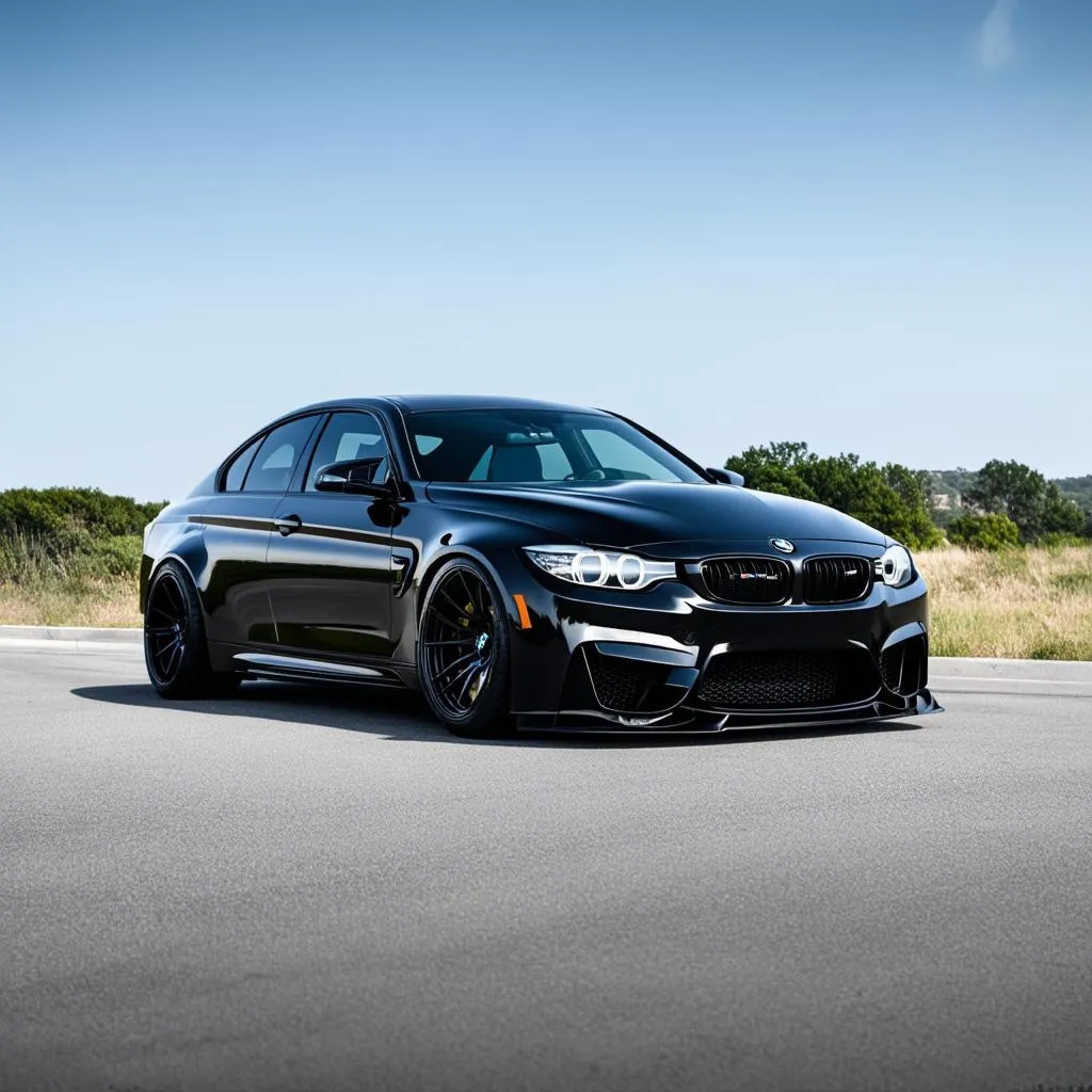 Gloss black BMW rims on a BMW M3