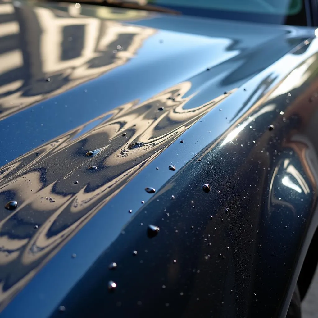 Car Reflecting Sunlight After a Gloss Car Wash