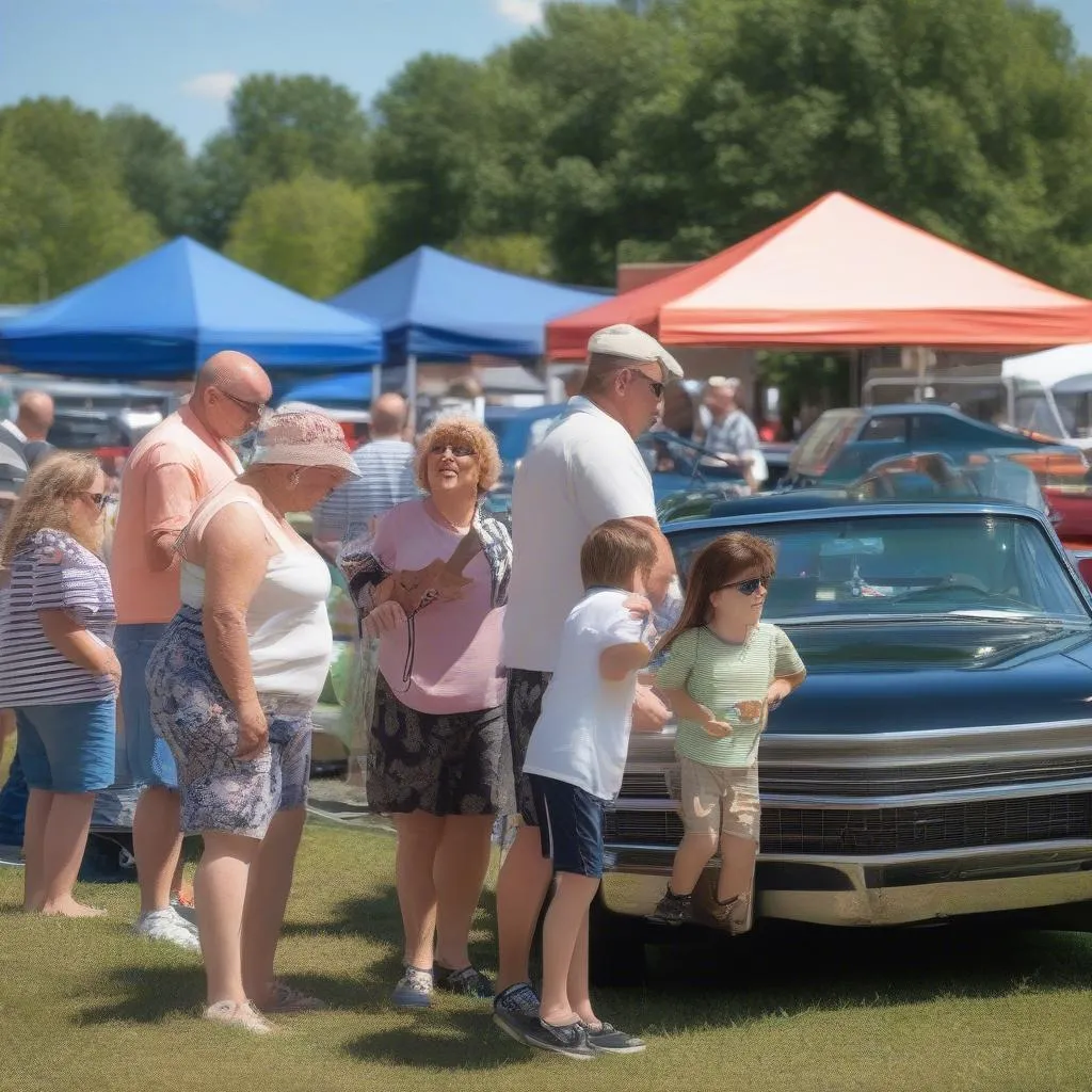 Family fun at a car show