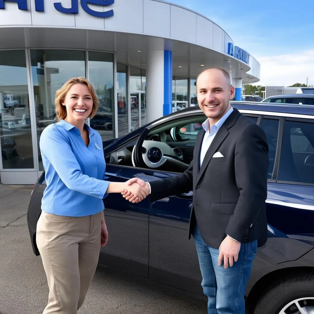 Happy Couple Buying Car