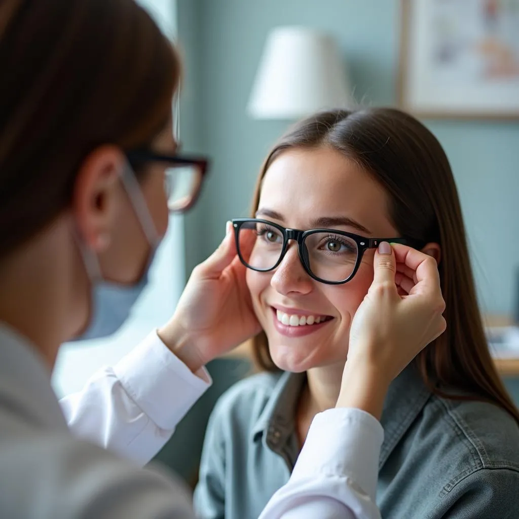 Satisfied patient at an eye clinic in Arlington