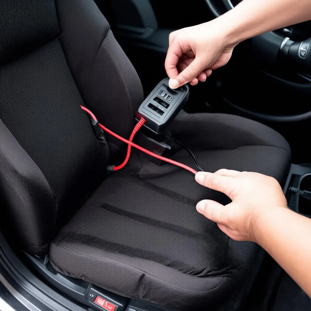 heated car seat cover installation