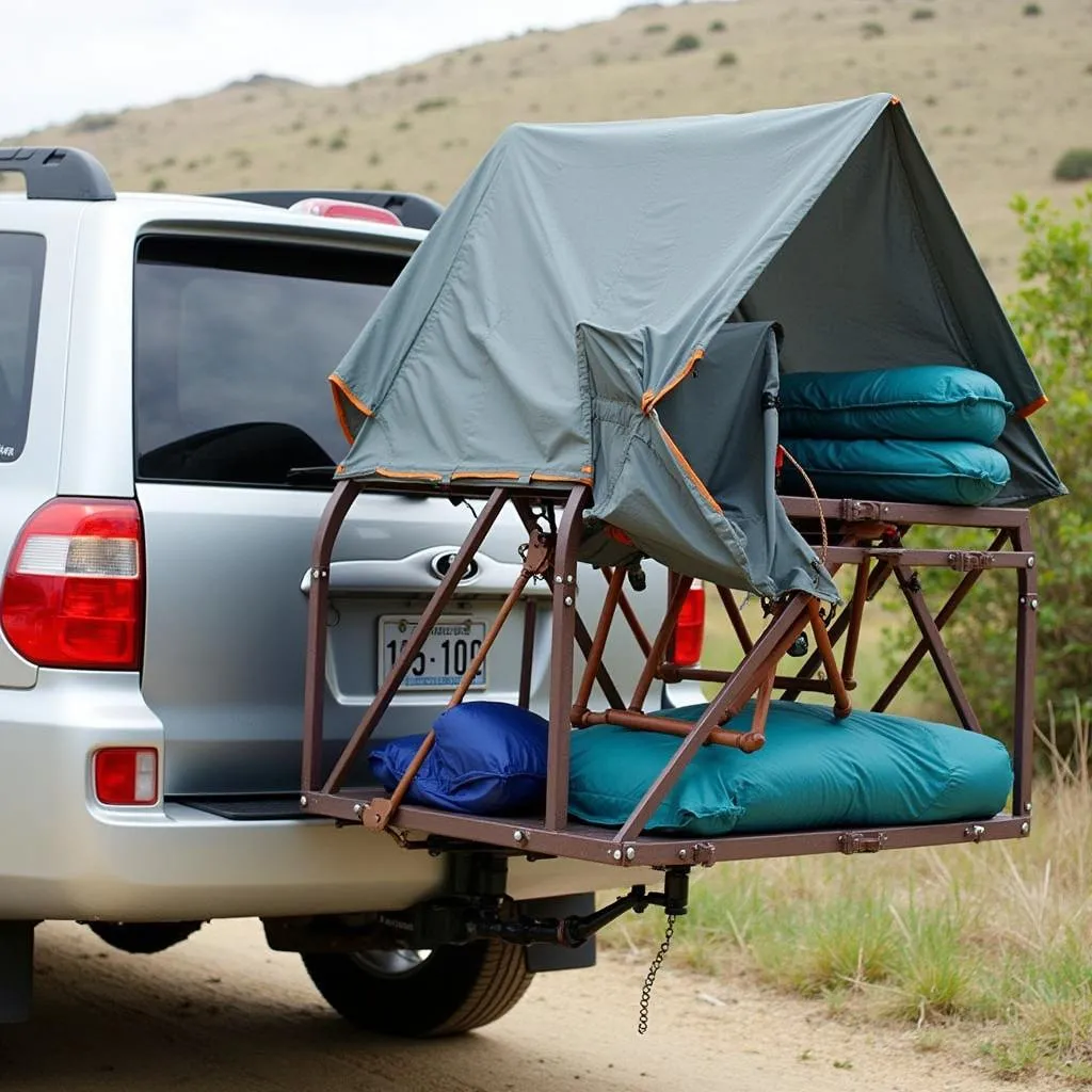 Hitch-Mounted Cargo Carrier for Camping Gear