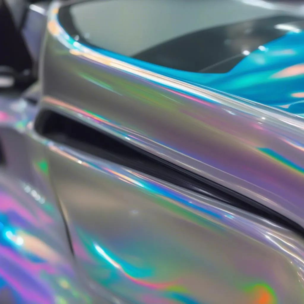 Black Holographic Car Paint Application Process