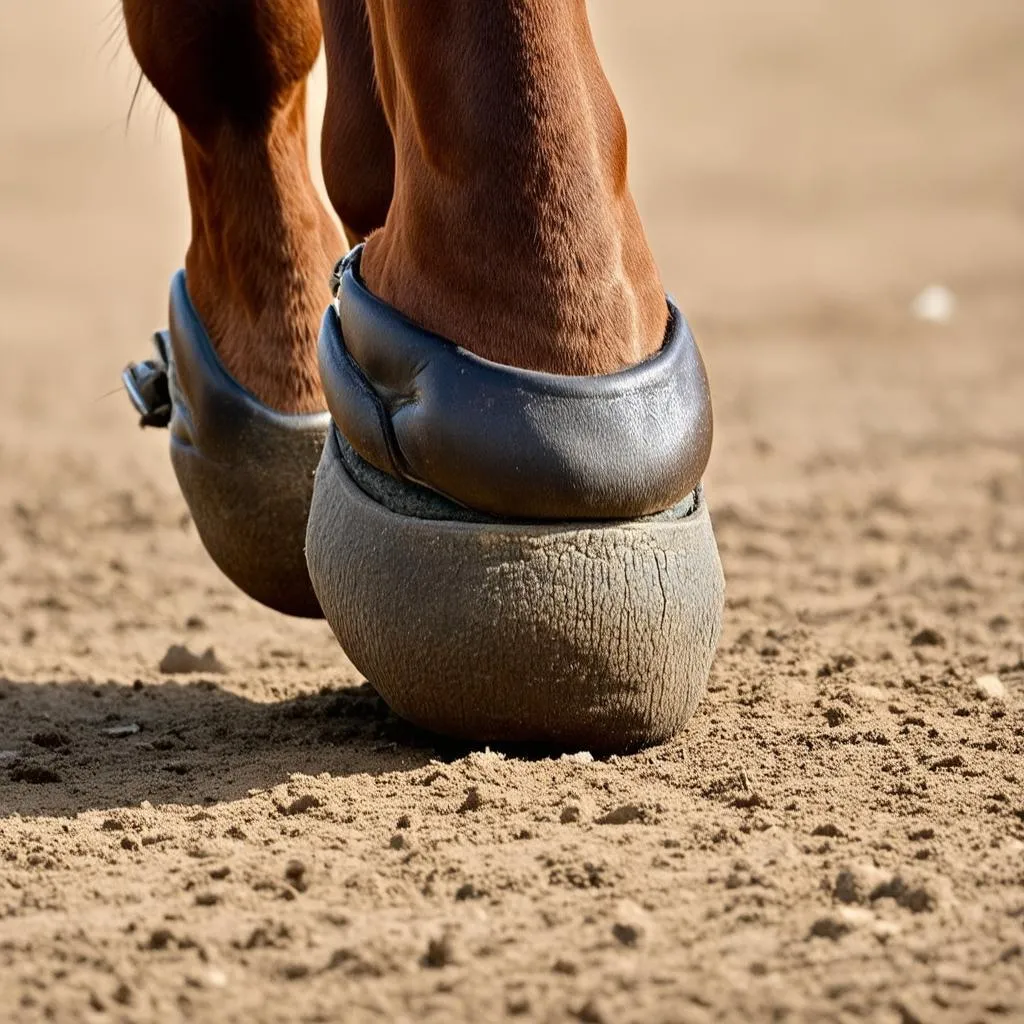 Close-up of horse hooves