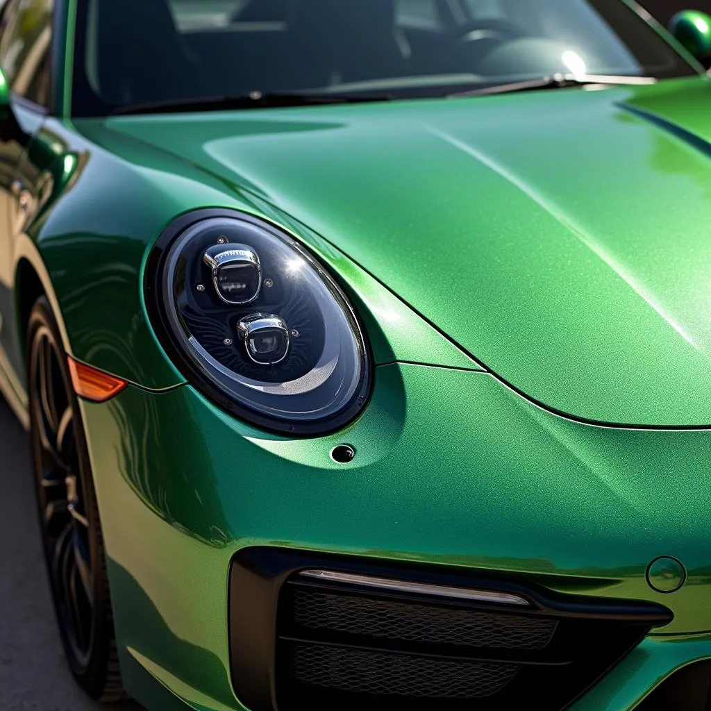 Hunter Green Car Wrap Porsche