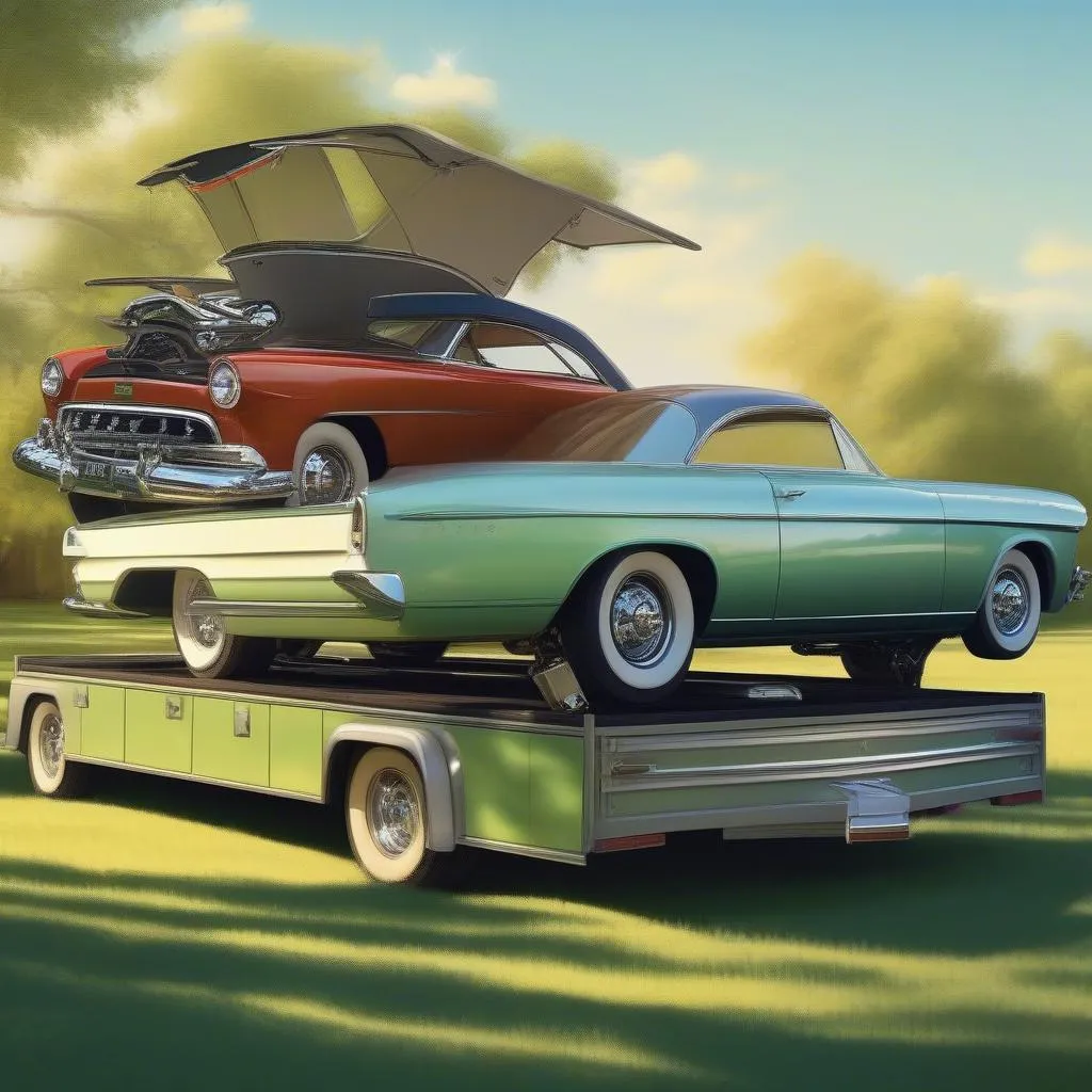 Loading a Classic Car on a Hydraulic Car Hauler