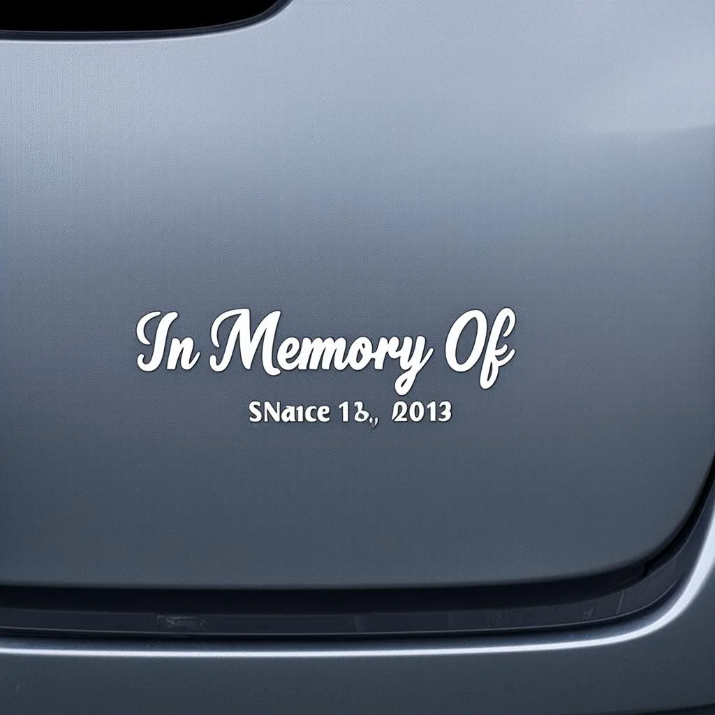 In Memory of Car Sticker Design