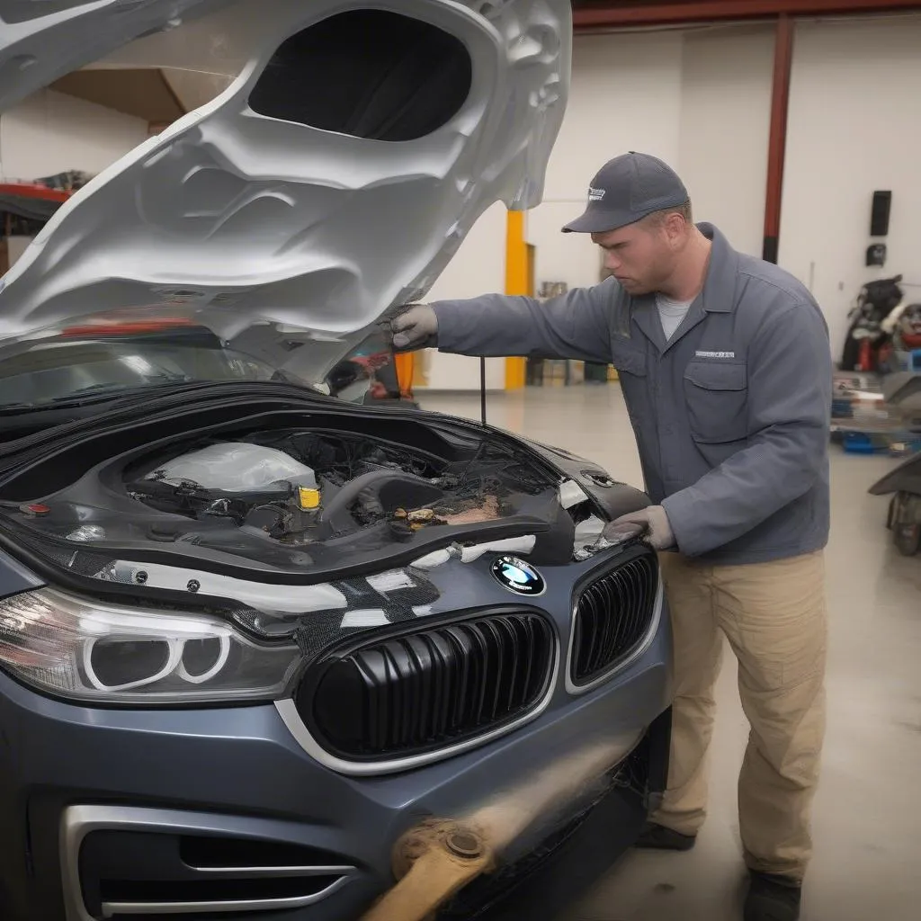 Inspecting the Wiring of a 2014 BMW Headlight