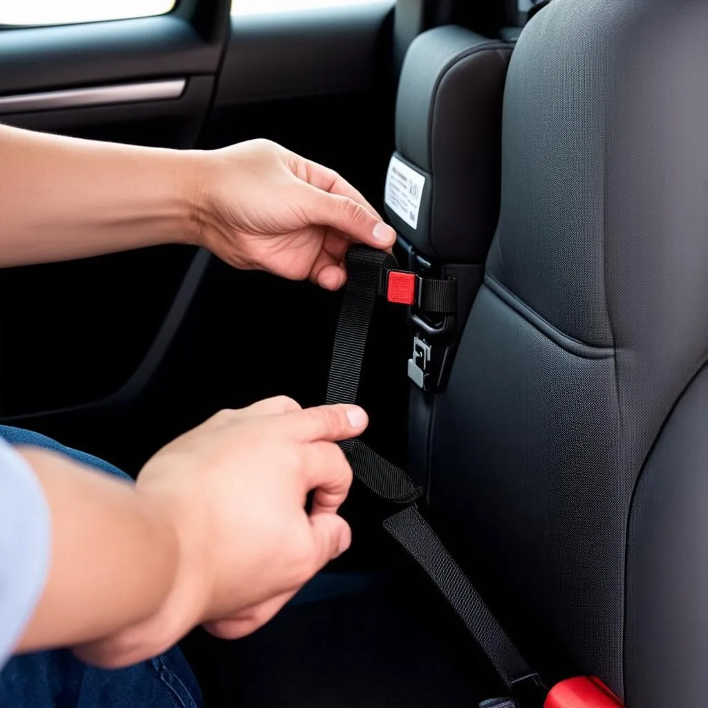 Installing a car seat in a captain's chair