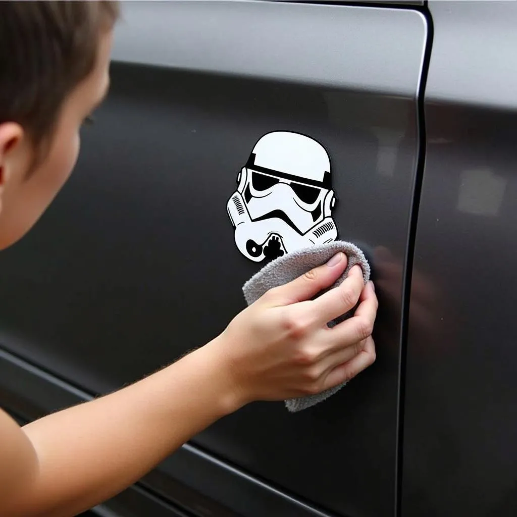 Installing a Stormtrooper car emblem