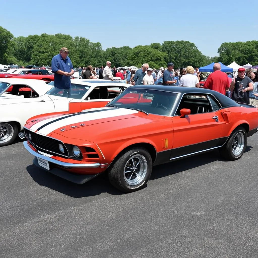 Classic cars on display at an Invasion Car Show