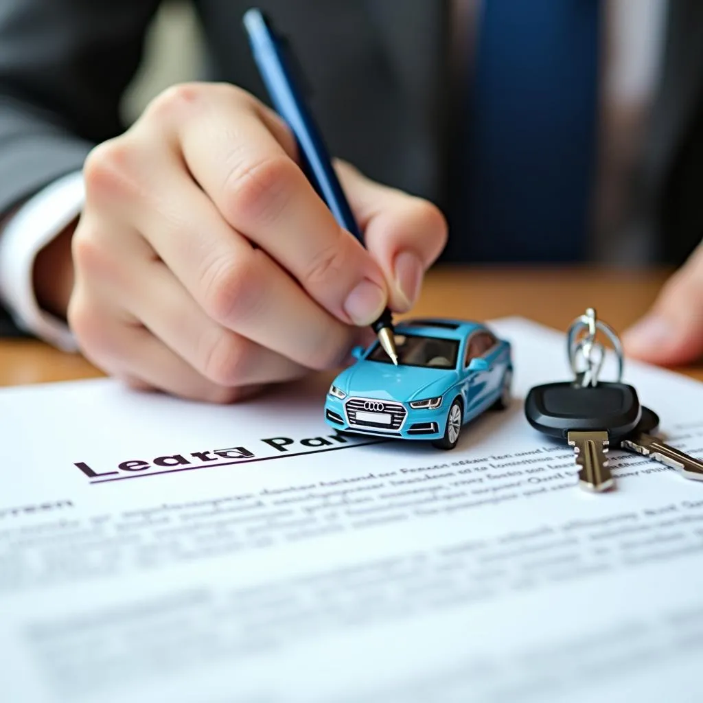 Signing a Car Leasing Contract