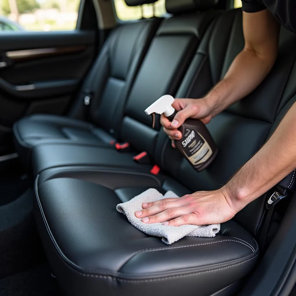 Cleaning leather car seats