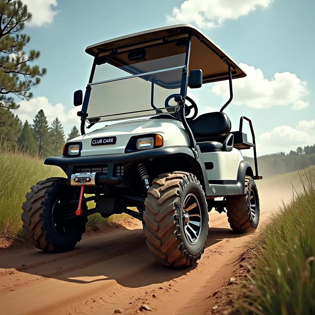 Lifted Club Car DS on Off-Road Trail