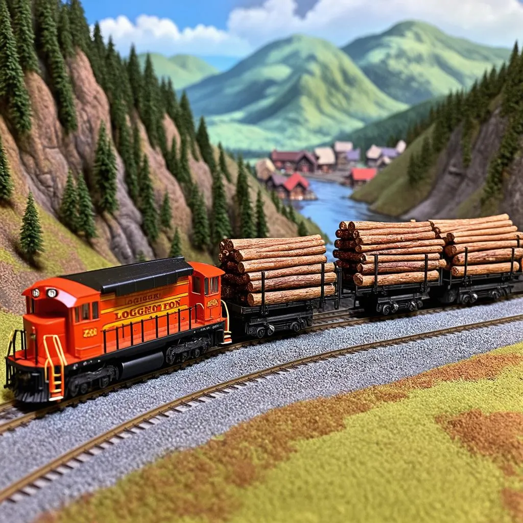 N scale logging train