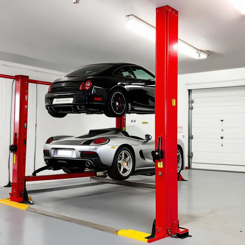 Low Ceiling Car Lift in a Garage