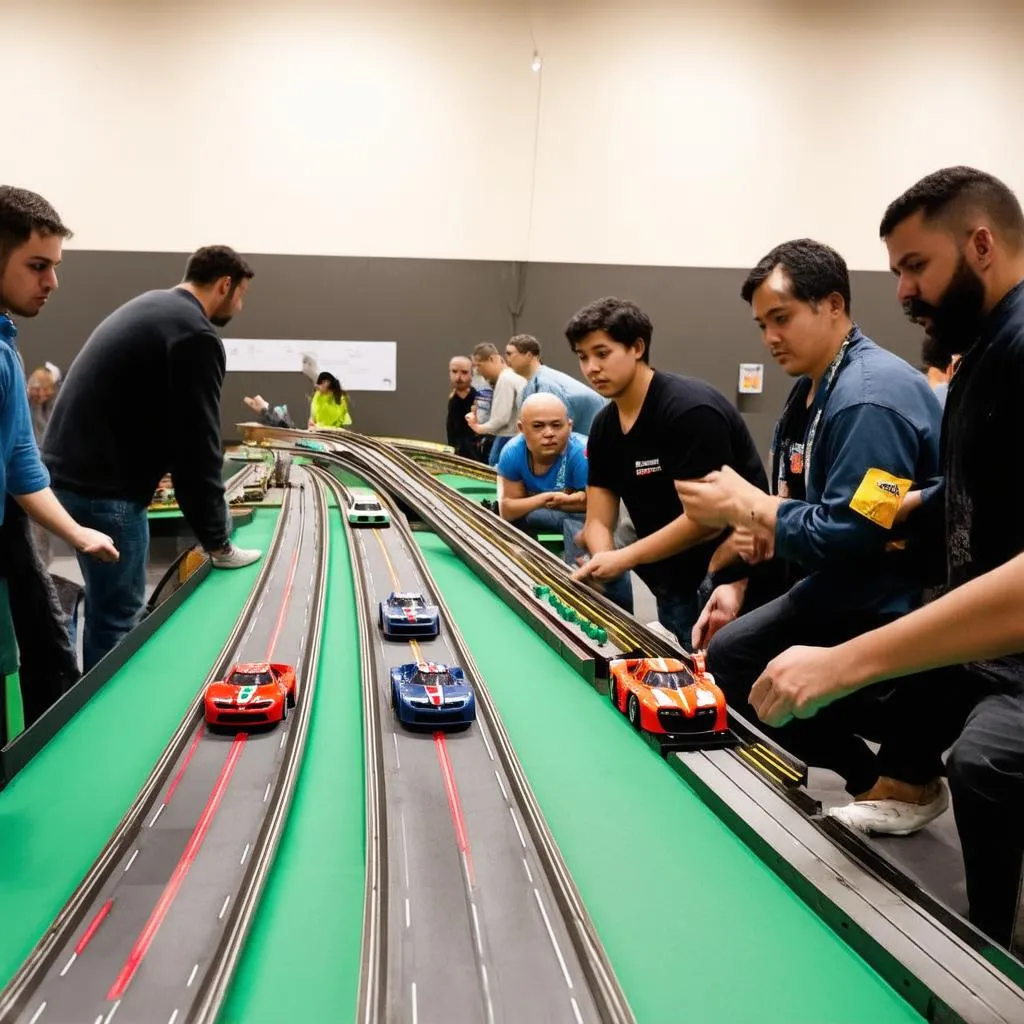 Magnetic slot car racing