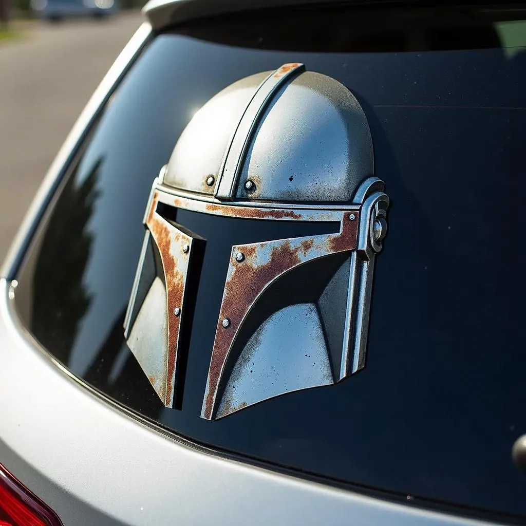 Mandalorian Helmet Car Decal