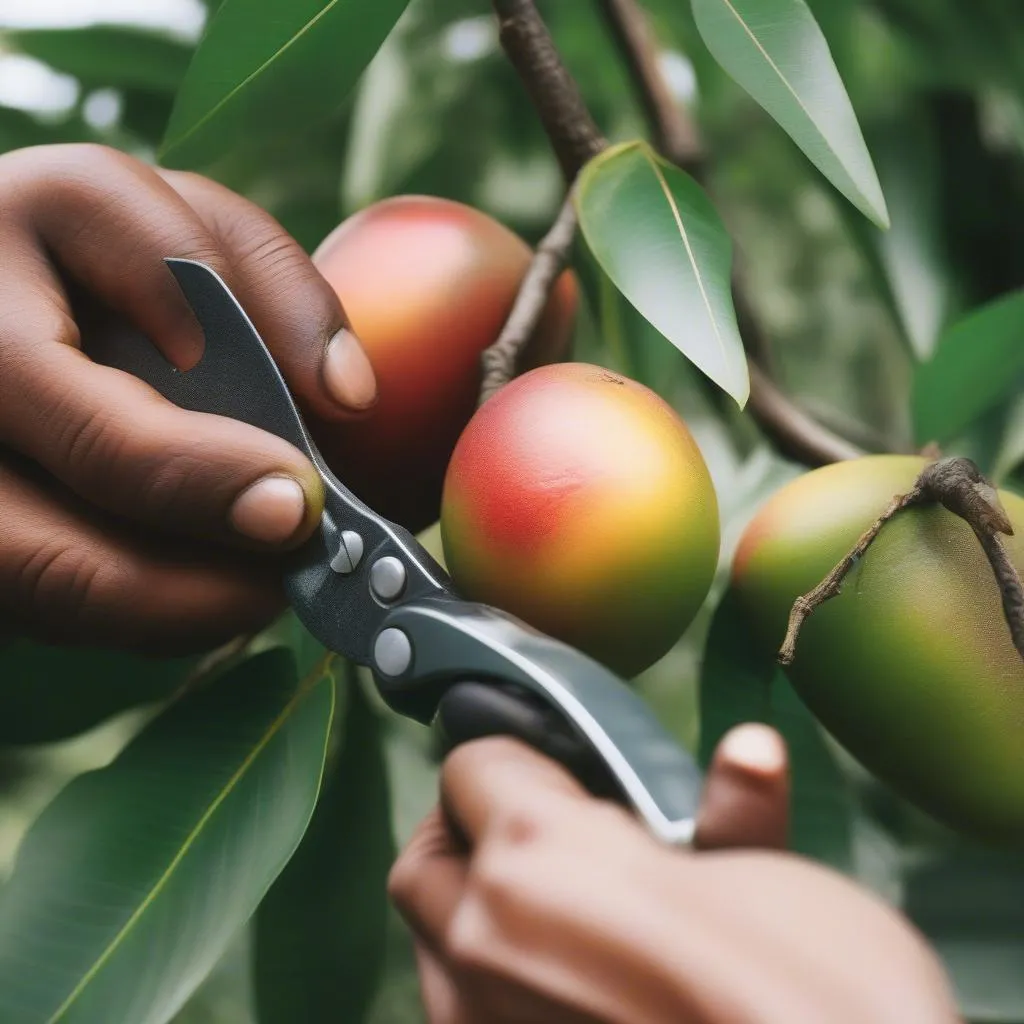 Harvesting mangoes in Florida