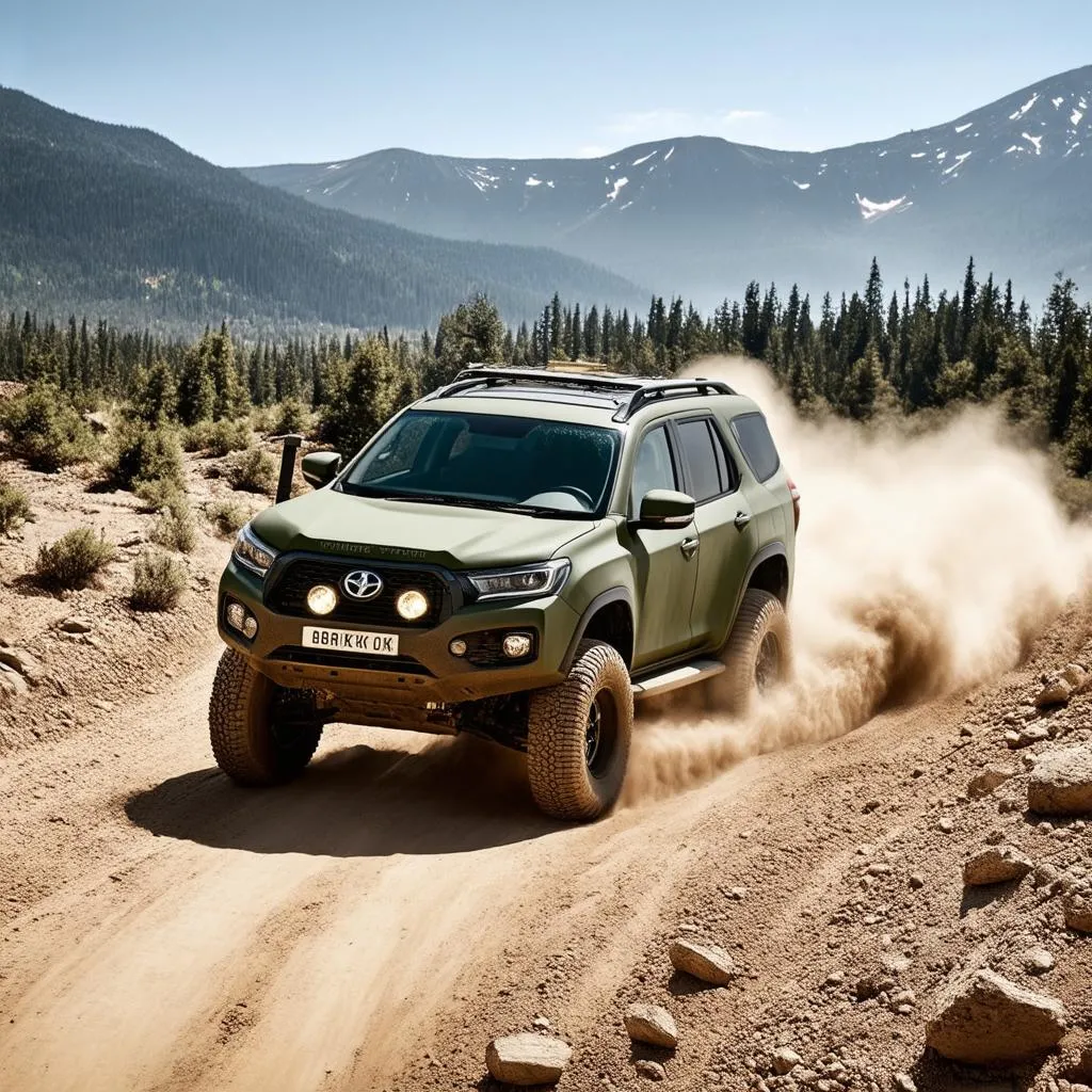 Matte Military Green SUV Off-Road