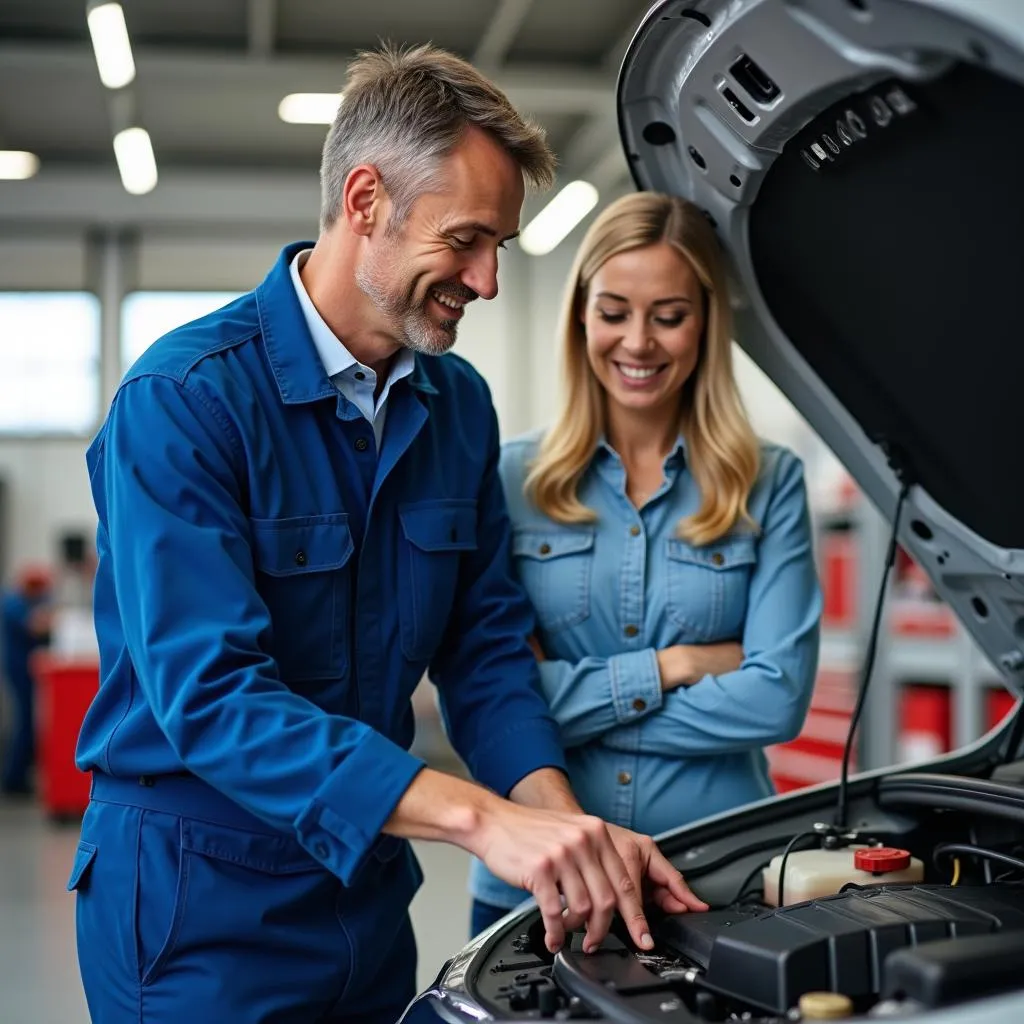 Mechanic Explaining Car Problem