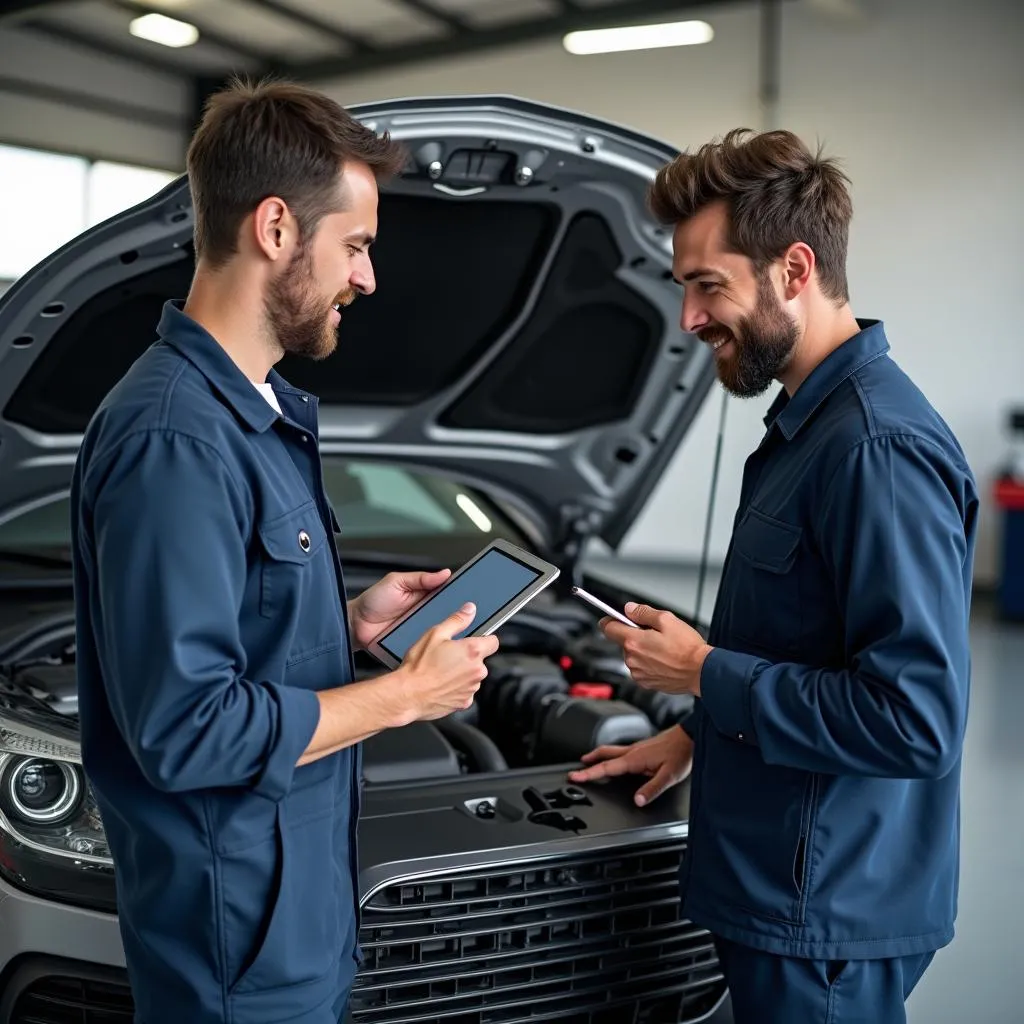 Mechanic Explaining Car Repairs