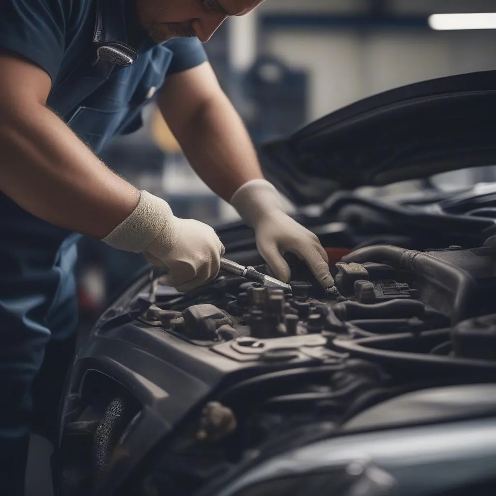 Professional Mercedes-Benz mechanic