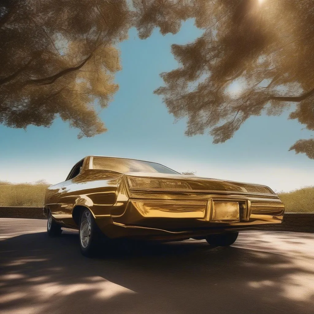 Metallic Gold Car