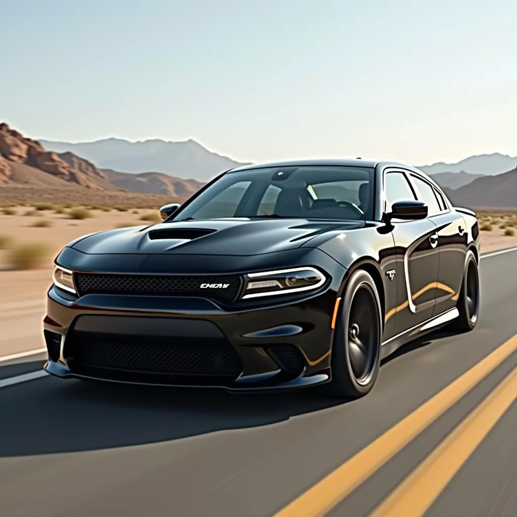 Modern Dodge Charger With Ram Emblem