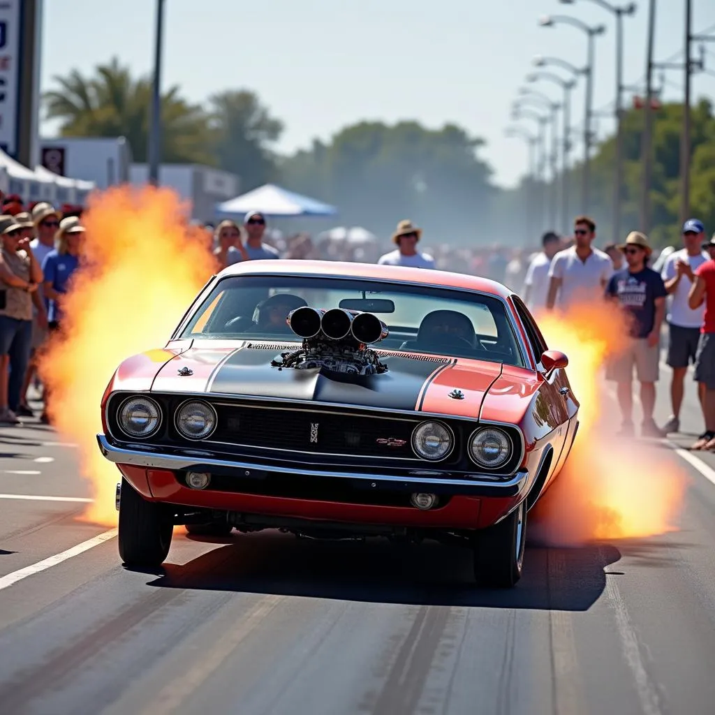 Engine Roar Competition at Morris IL Lions Club Car Show