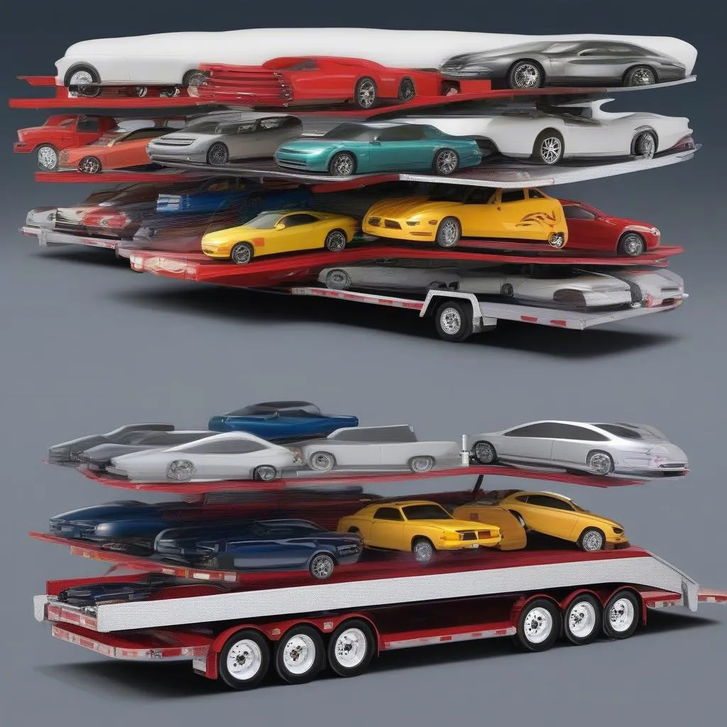 A multi-level car hauler model