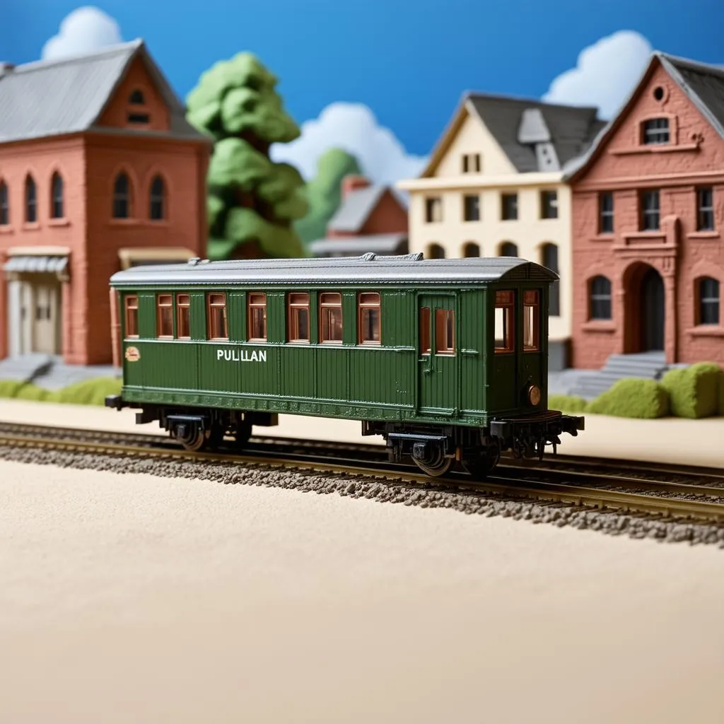 N Scale Baggage Car on Tracks