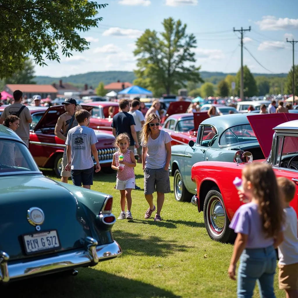 Enthusiasts enjoying the New Brighton PA Car Cruise