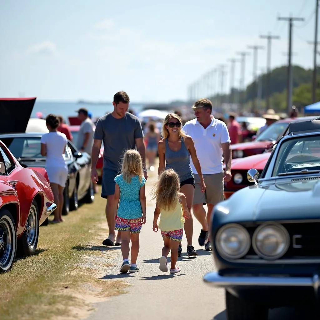 Attendees Enjoying the Vibrant Atmosphere at the OBX Car Show