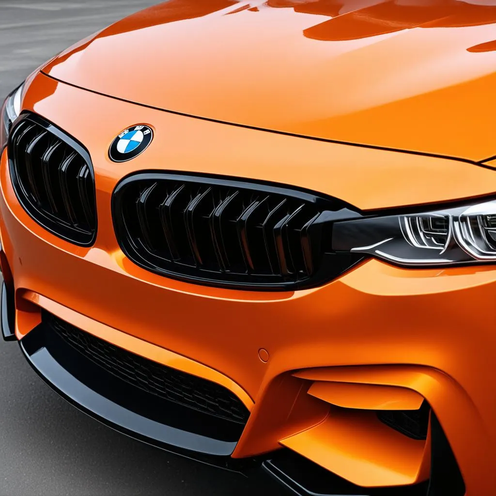 Orange M4 BMW Close Up