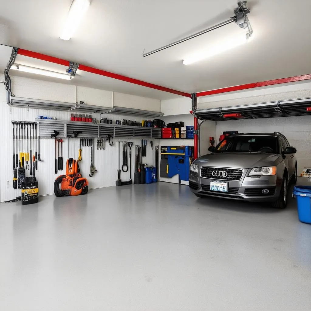 Well-Lit and Organized Garage