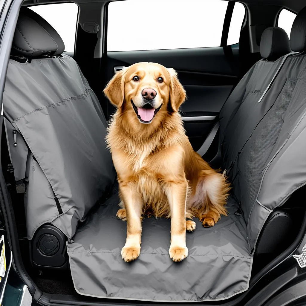 Subaru Outback seat covers with dog