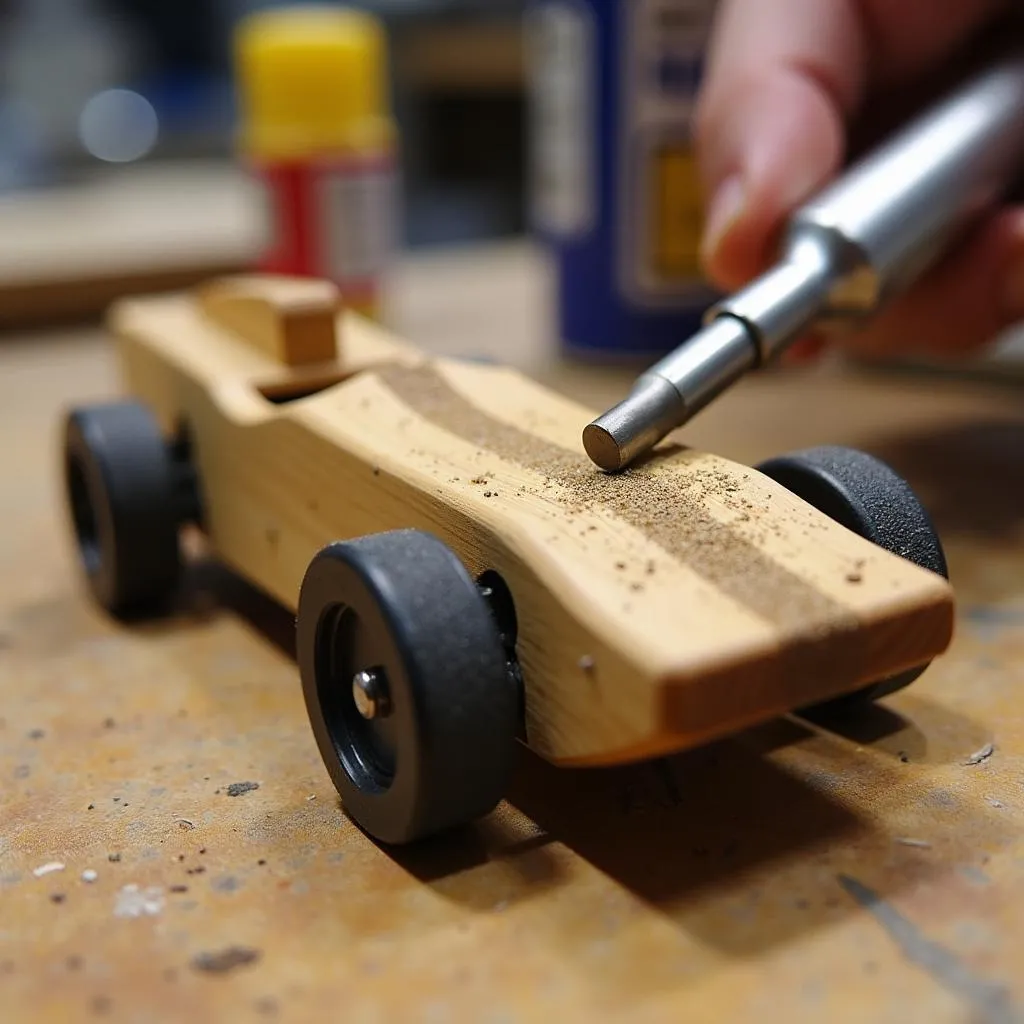 Pinewood Derby car performance enhancement tools