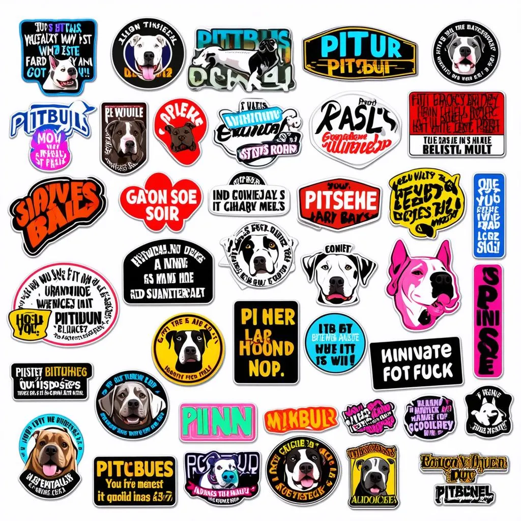 Variety of Pitbull Stickers