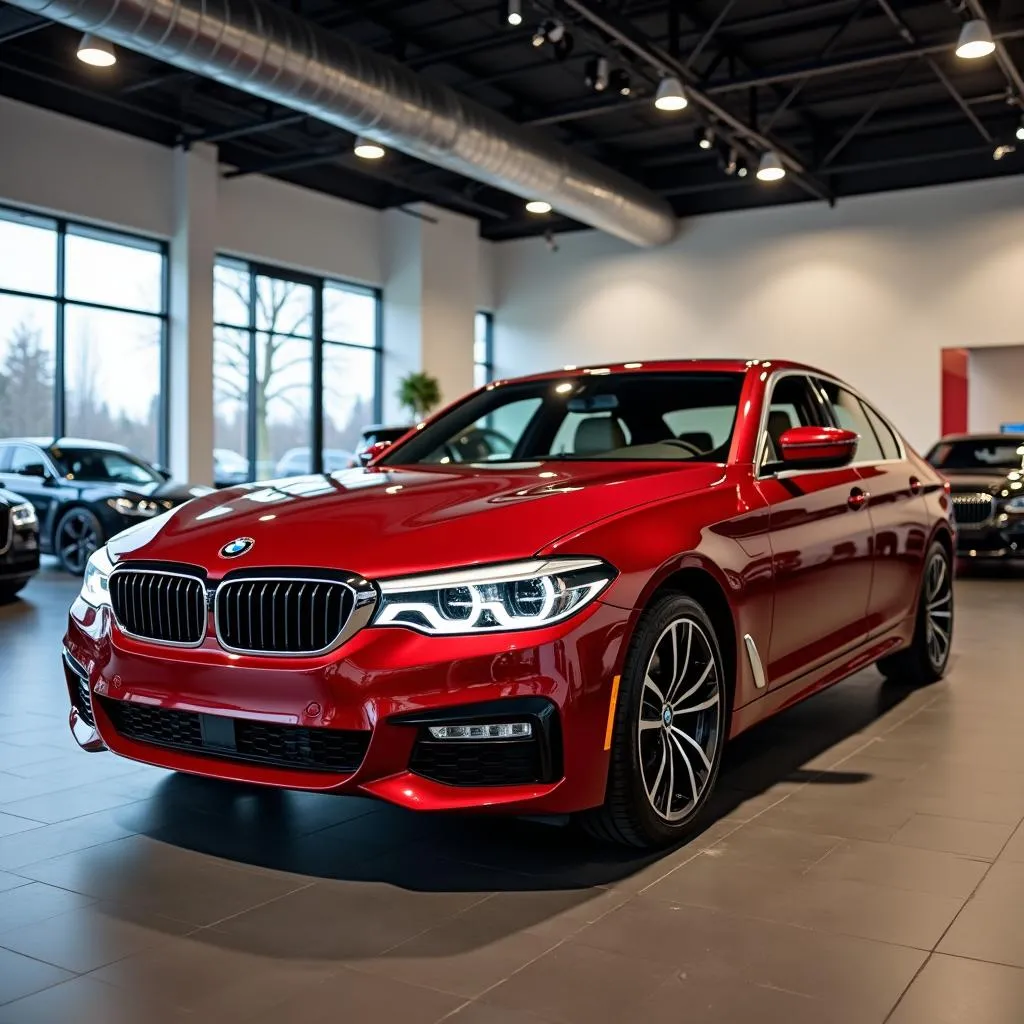 Pre-Owned Vegas Red Metallic BMW at a Dealership