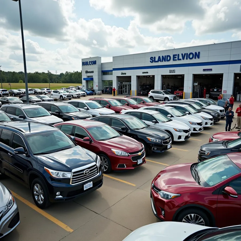 Car dealership lot in Punxsutawney