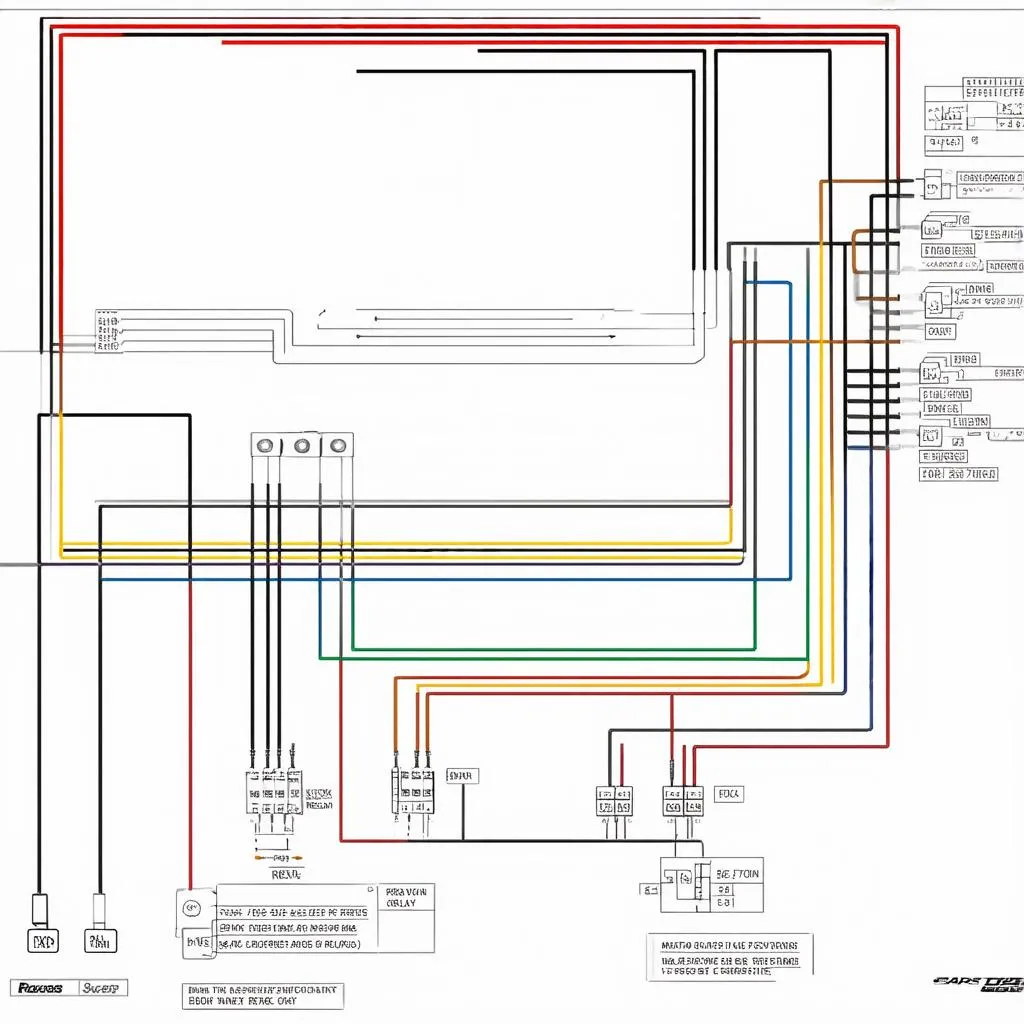 Race car wiring diagram with relay panel highlighted