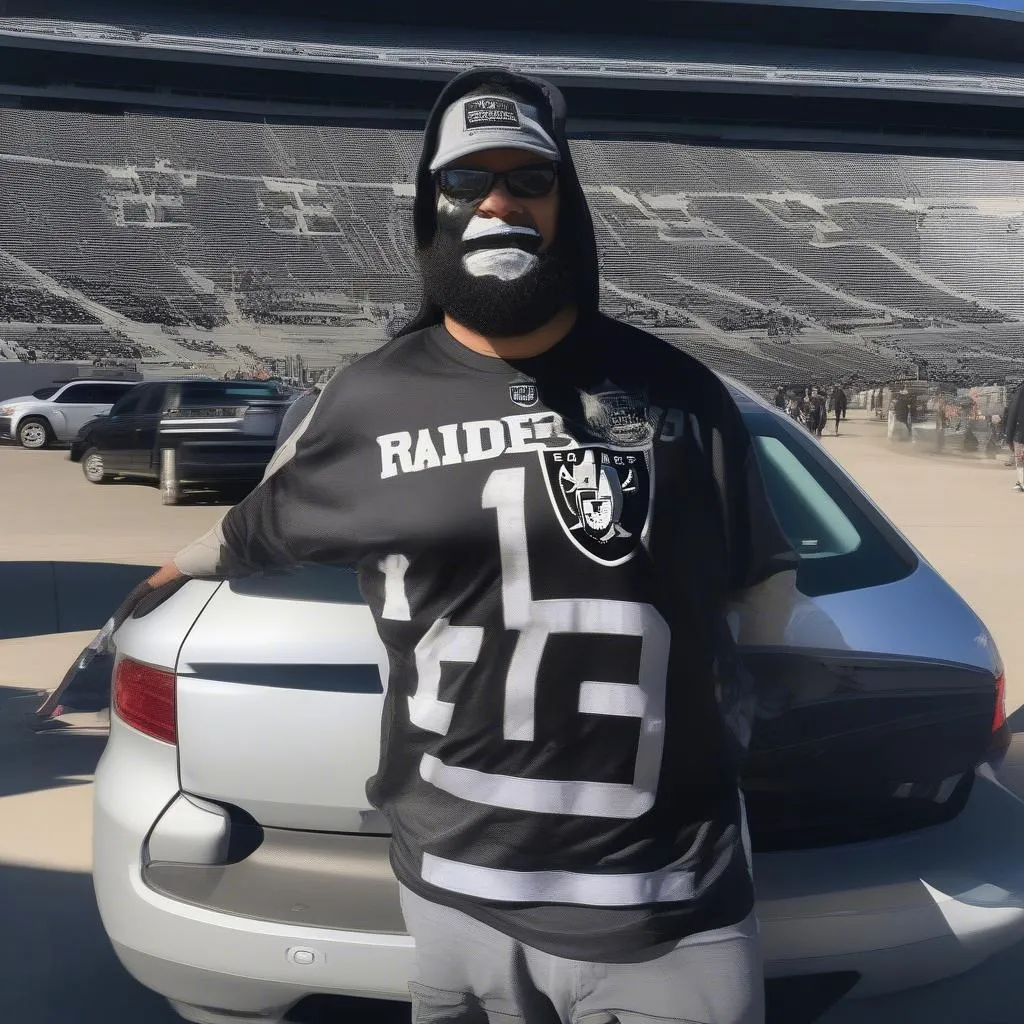 Raiders Fan at Allegiant Stadium on Game Day