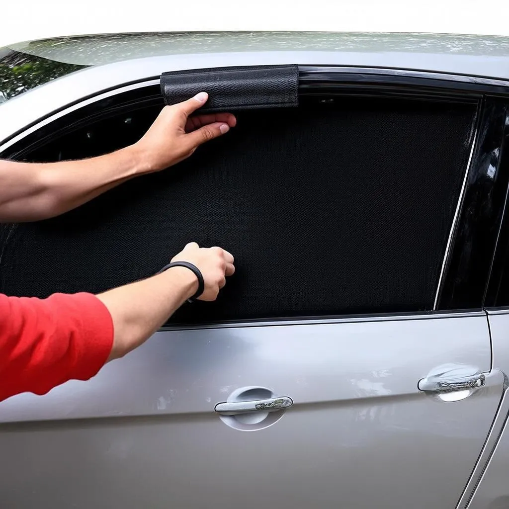 Car Sun Shield Installation