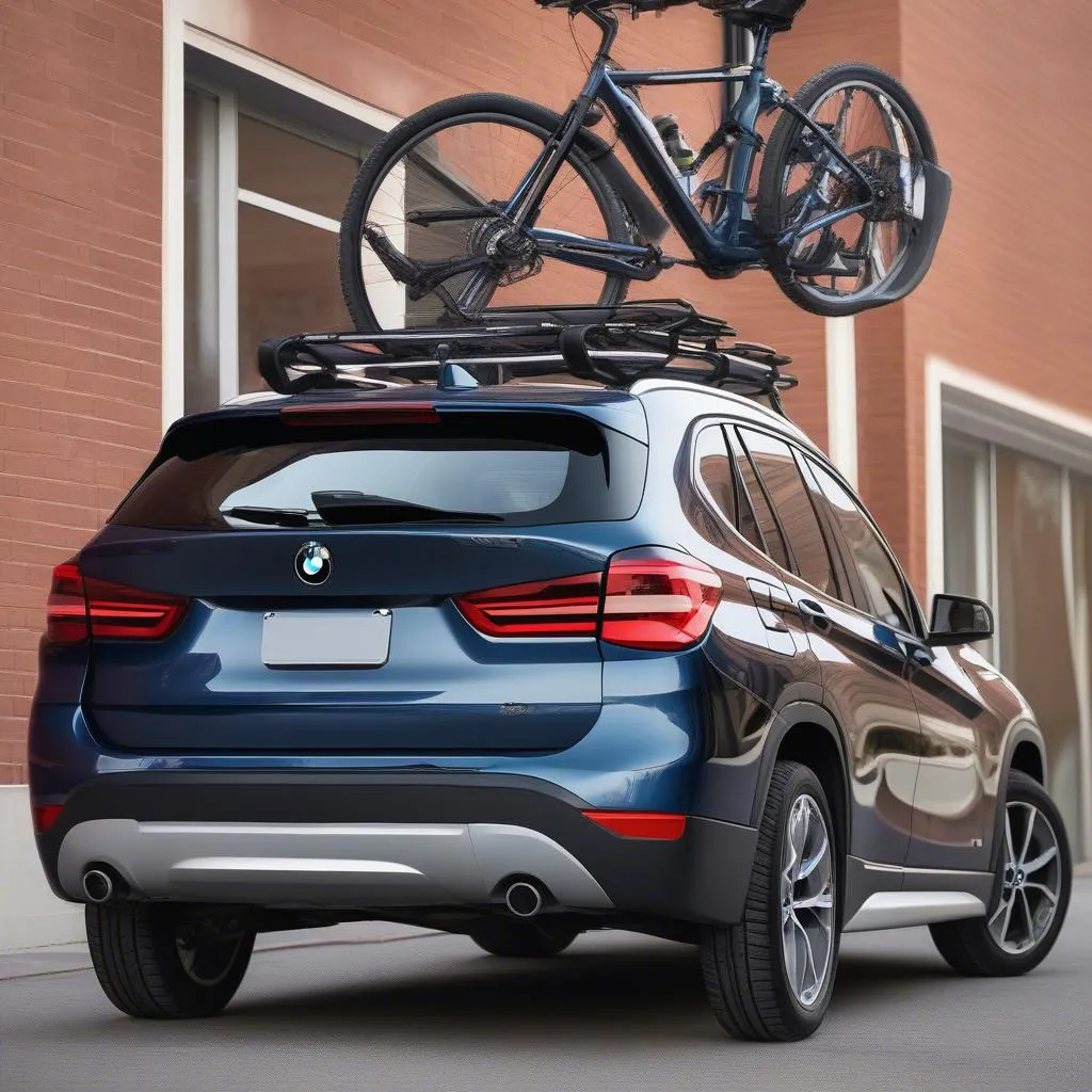 Roof rack for BMW X1 with bike rack