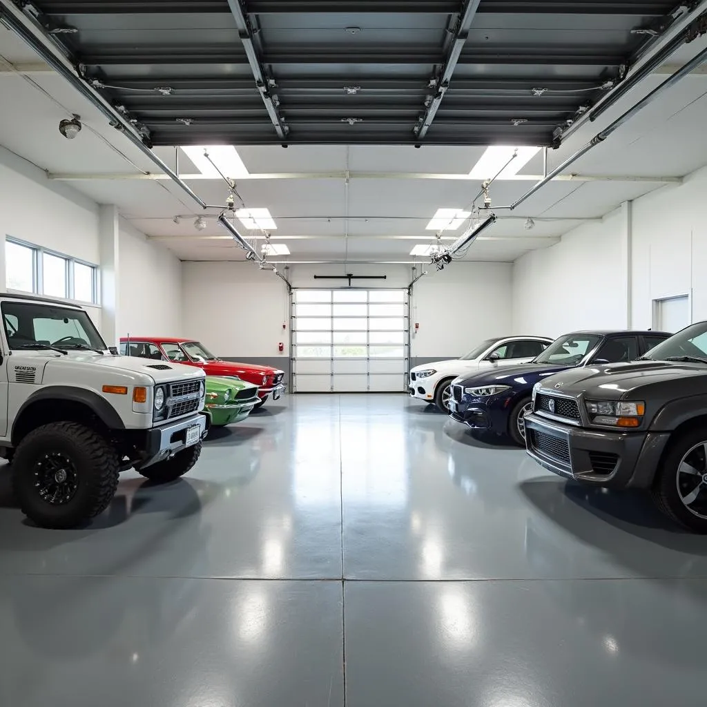 Spacious 4 Car Garage Interior